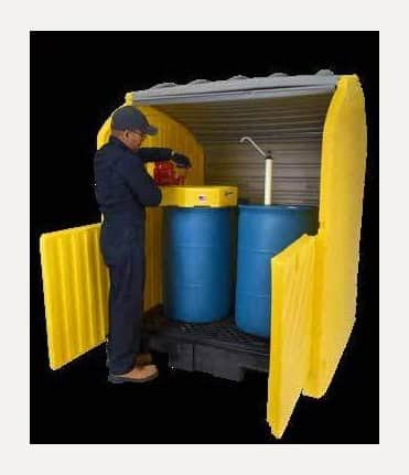 Ultra-Hard Top P4 Plus - keeps drums secure - 4-Drum Hard Top Spill Pallet - Steel